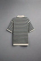 Men's Classic Stripe Knitted Polo Comfortable Casual Top