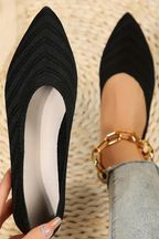 Women's Pointed Toe Knit Ballet Flats Slip On Casual Shoes