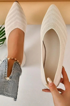 Women's Pointed Toe Knit Ballet Flats Slip On Casual Shoes