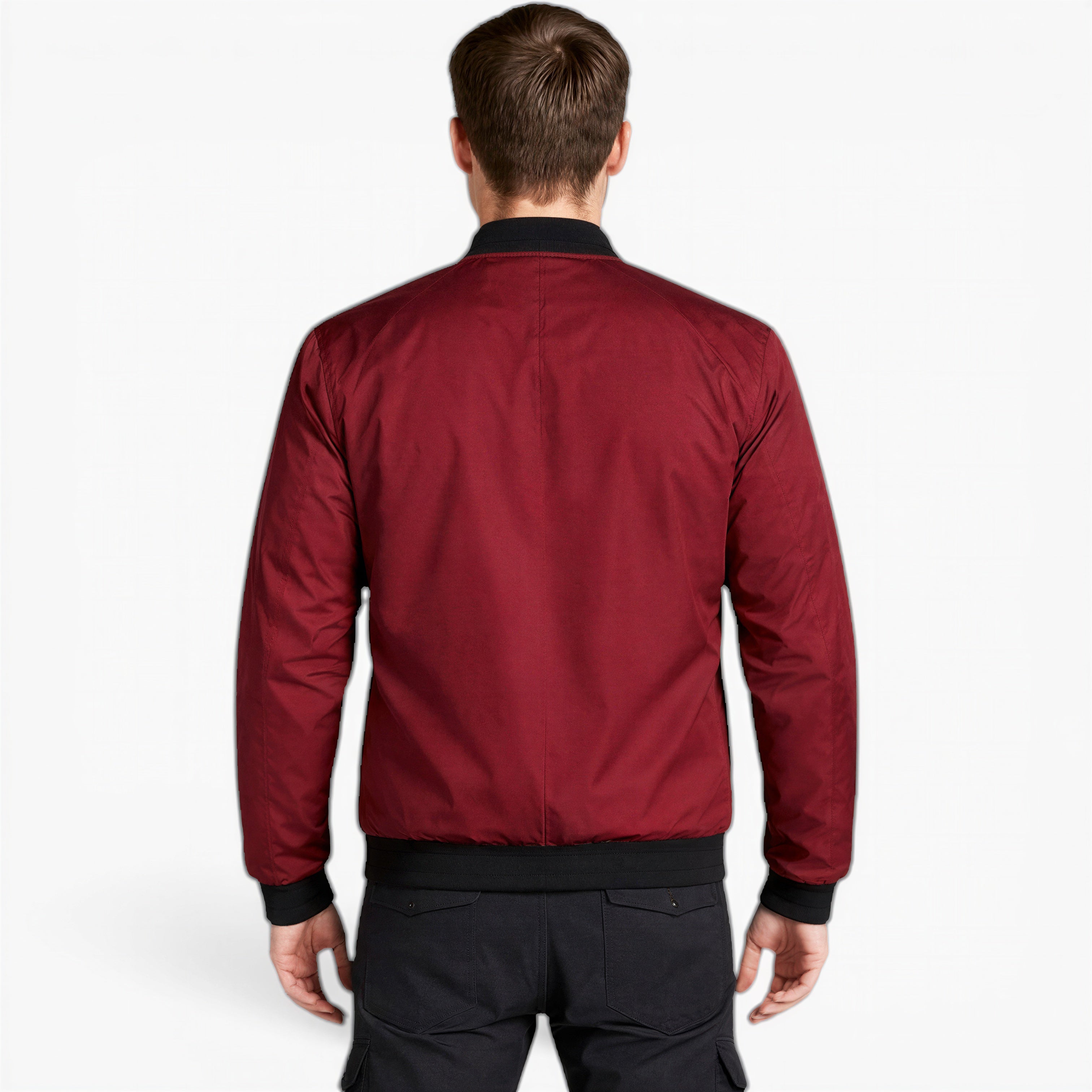 Men’s Classic Bomber Jacket Wind-Resistant Casual Outerwear