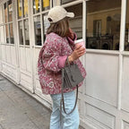 Women's Lightweight Quilted Jacket with Floral Print