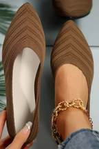 Women's Pointed Toe Knit Ballet Flats Slip On Casual Shoes