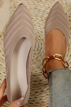 Women's Pointed Toe Knit Ballet Flats Slip On Casual Shoes
