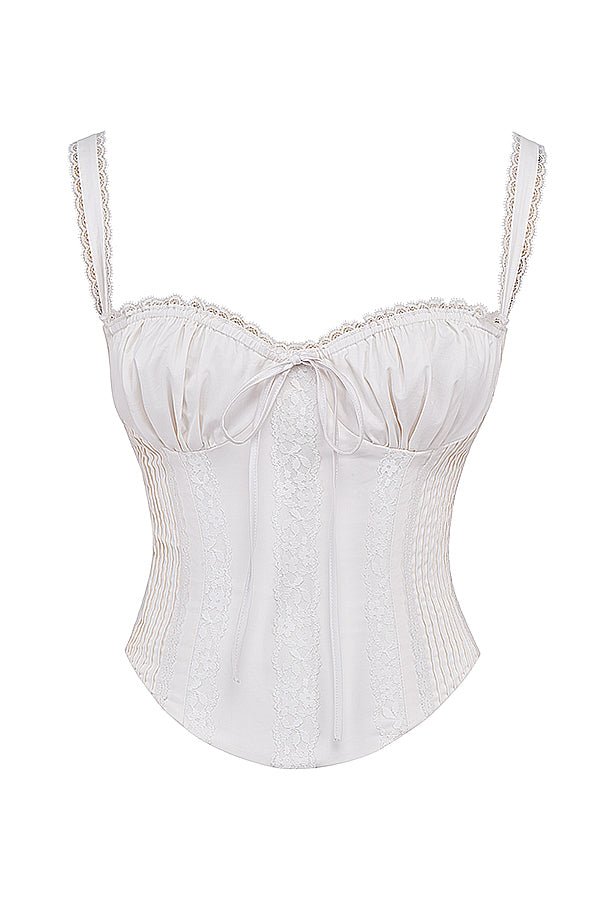 Women's Elegant Lace Corset Top Laced Bustier Shirt