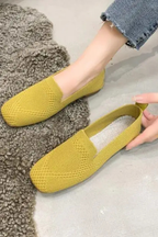 Women's Breathable Knit Mesh Ballet Flats Slip On Shoes
