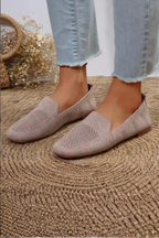 Women's Breathable Knit Mesh Ballet Flats Slip On Shoes
