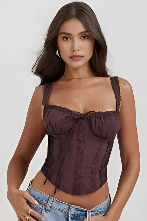 Women’s Corset Top Vintage Lace Up Fit