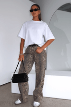 Women's Wide Leg Jeans Low Rise Casual Denim Pants