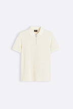 Men's Comfortable Knitted Polo Shirt Short Zip Collar