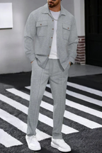 Men’s Two Piece Overshirt Set for Smart Casual Wear