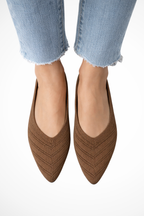 Women's Pointed Toe Knit Ballet Flats Slip On Casual Shoes