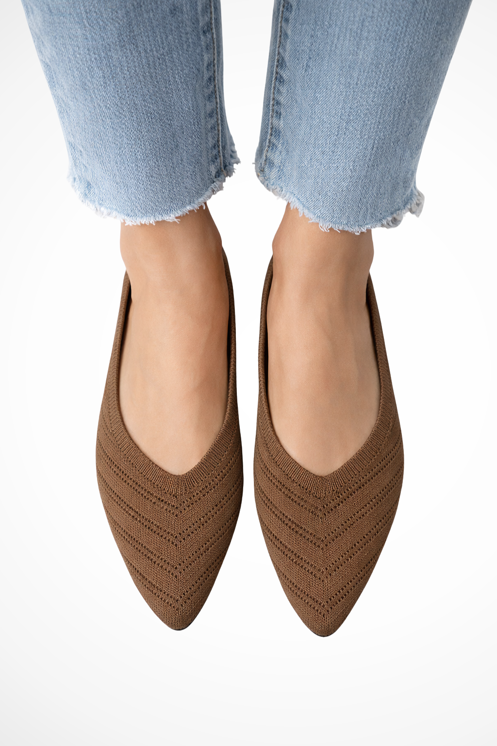 Women's Pointed Toe Knit Ballet Flats Slip On Casual Shoes