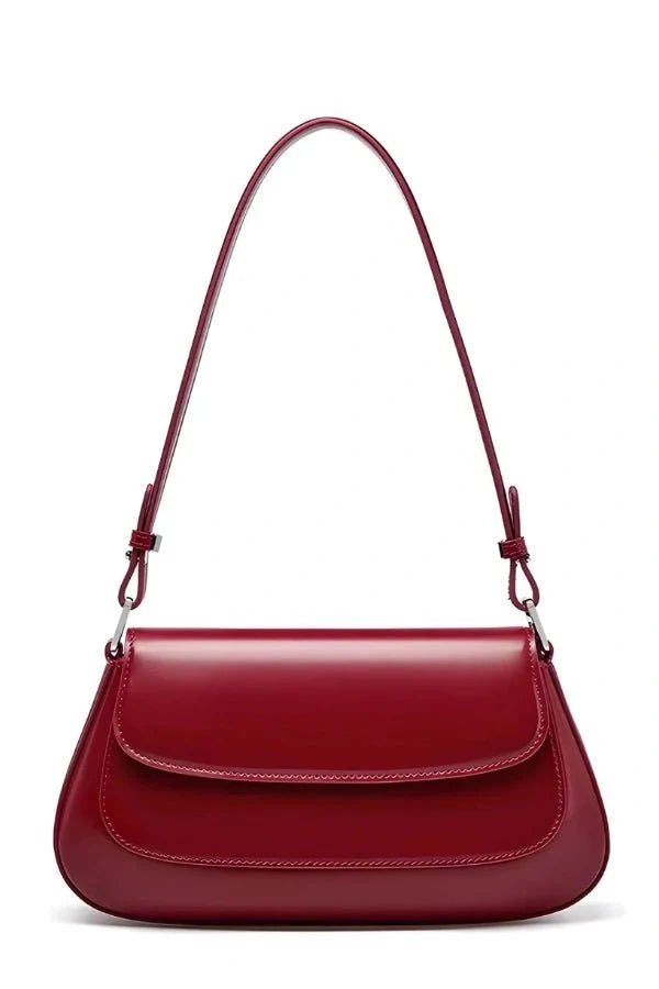 Women's Vegan Leather Handbag Vintage Compact Elegant Shoulder Bag