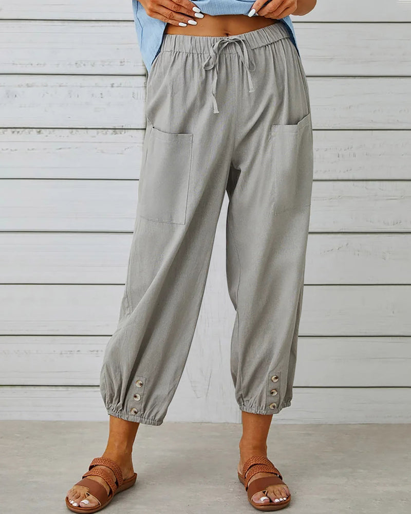 Women's Wide Leg Summer Pants High Waist Breathable Comfort Fit