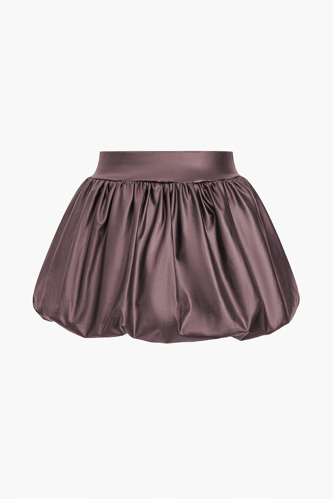 Women's High Waist Balloon Skirt Glossy Faux Leather