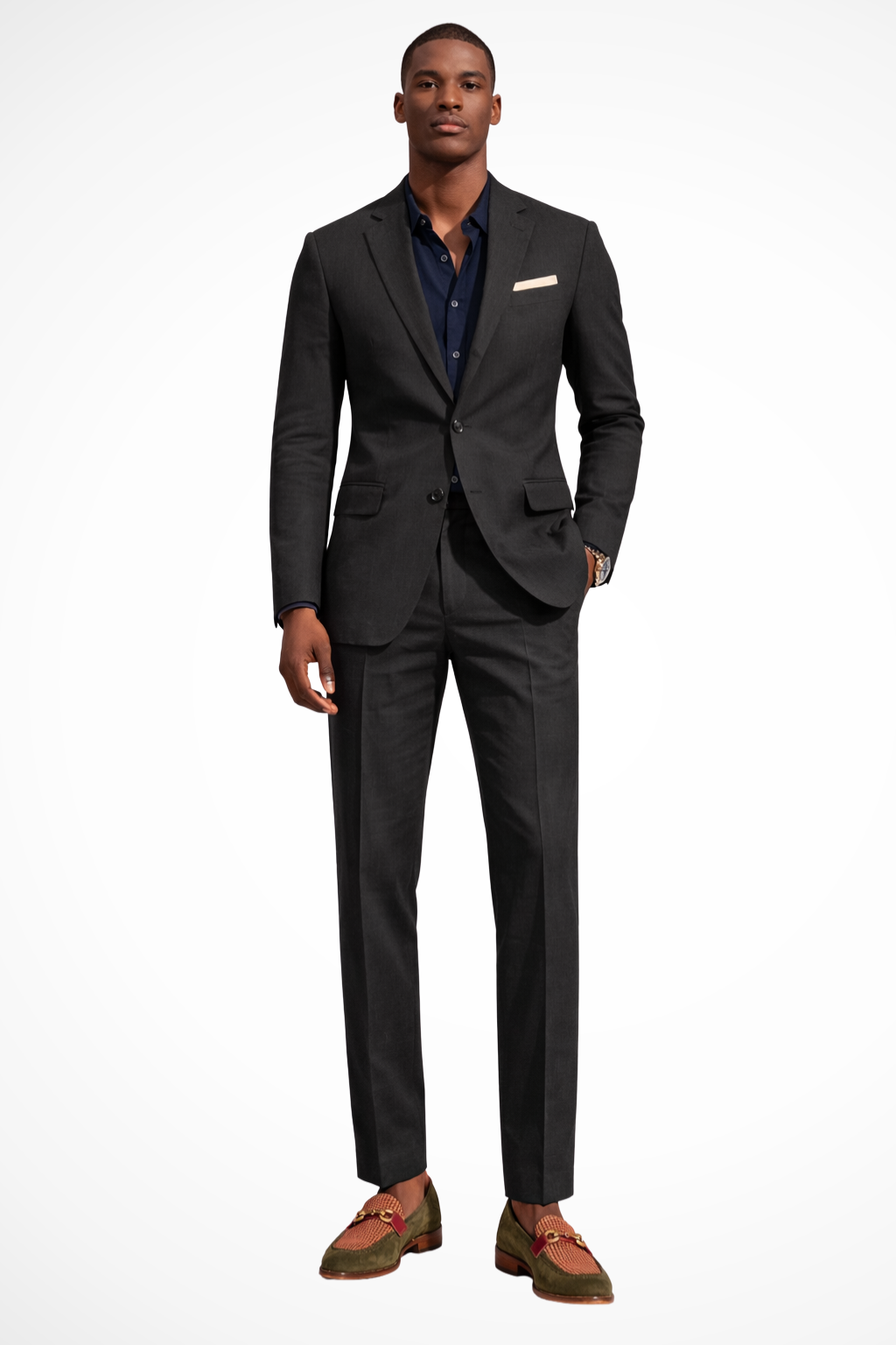 Men's Linen Suit Tailored Fit Summer Wedding 2 Piece Set