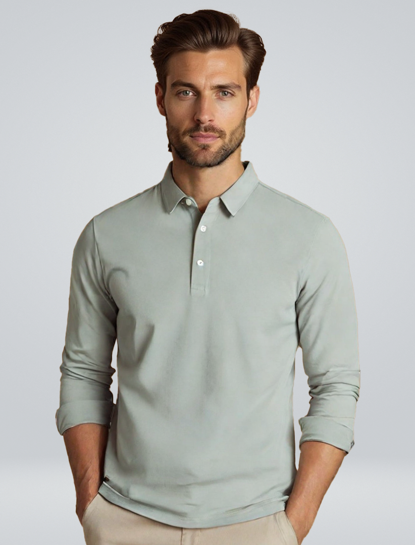 Men's Long Sleeve Polo Premium Comfort Versatile Style