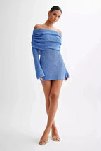 Women's Knit Dress Off Shoulder Breathable Slim Summer Fit