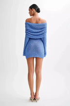 Women's Knit Dress Off Shoulder Breathable Slim Summer Fit