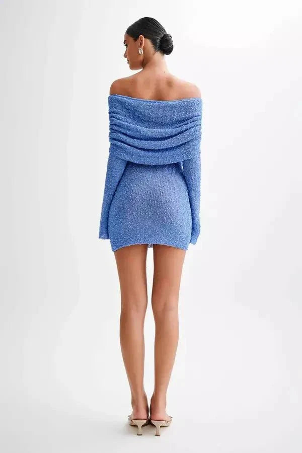 Women's Knit Dress Off Shoulder Breathable Slim Summer Fit