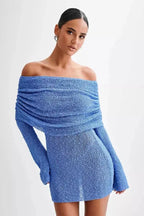Women's Knit Dress Off Shoulder Breathable Slim Summer Fit