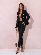 Women's Tailored Suit Set Modern Cut Elegant Blazer Trousers