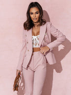 Women's Tailored Suit Set Modern Cut Elegant Blazer Trousers