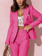Women's Tailored Suit Set Modern Cut Elegant Blazer Trousers