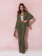 Women's Tailored Suit Set Modern Cut Elegant Blazer Trousers