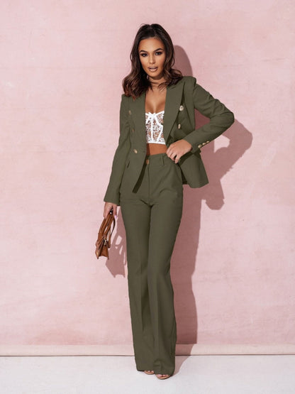 Women's Tailored Suit Set Modern Cut Elegant Blazer Trousers