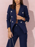 Women's Tailored Suit Set Modern Cut Elegant Blazer Trousers