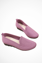 Women's Round Toe Knit Slip On Ballet Flats Casual Shoes