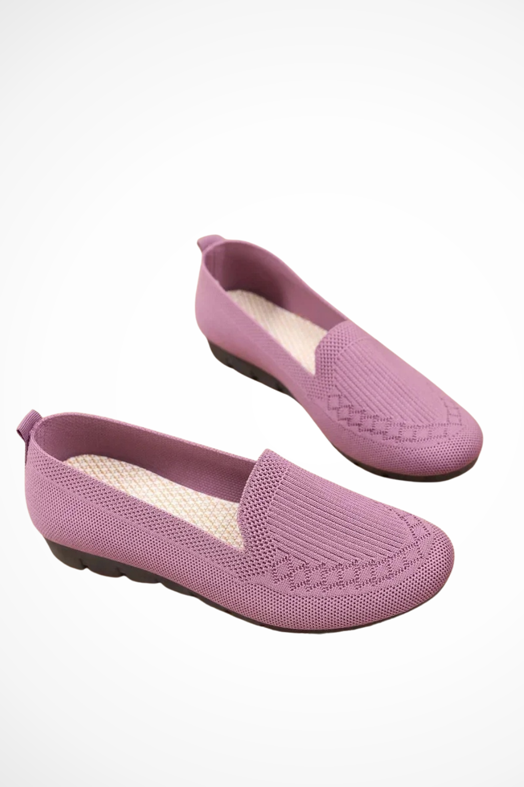 Women's Round Toe Knit Slip On Ballet Flats Casual Shoes