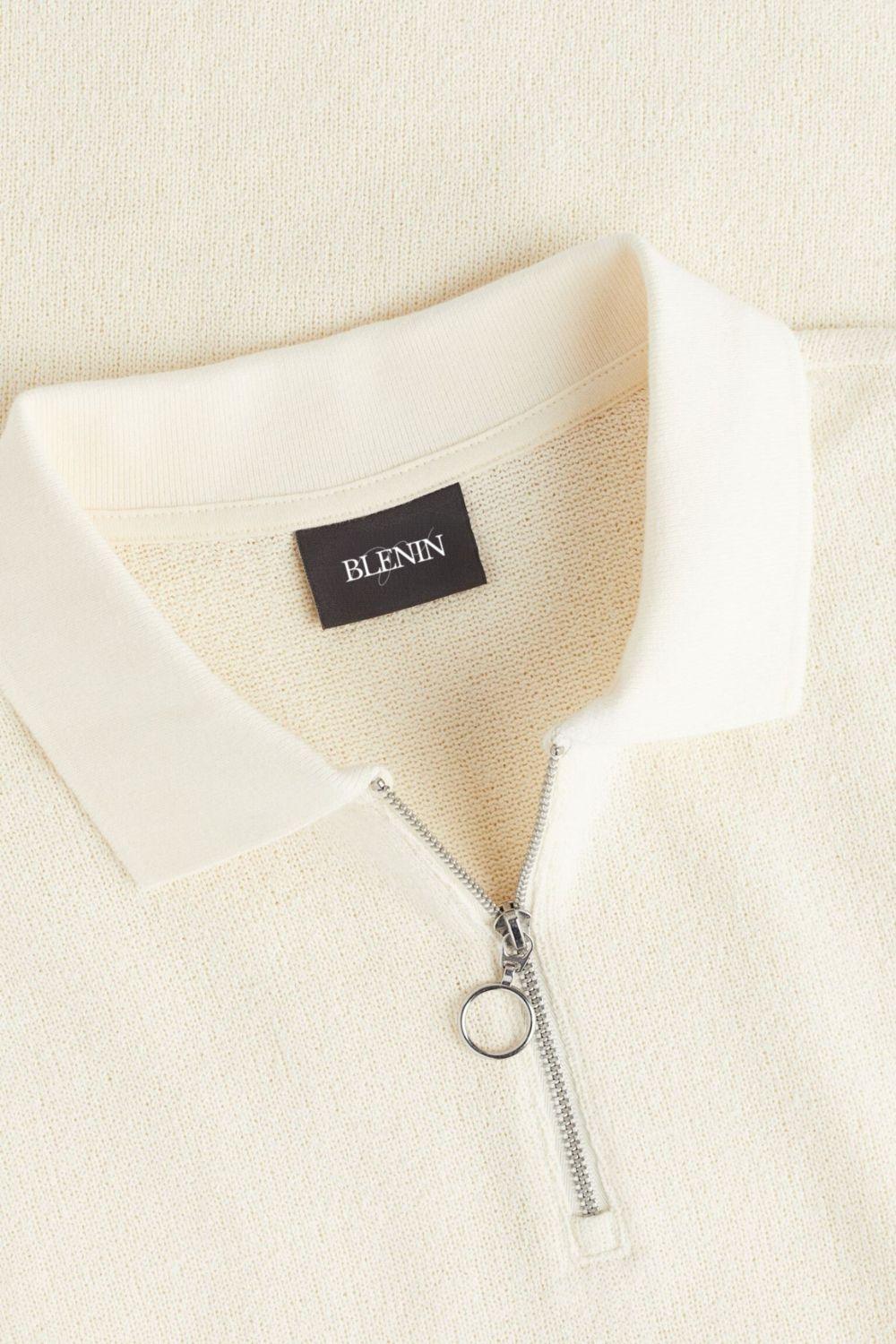 Men's Comfortable Knitted Polo Shirt Short Zip Collar