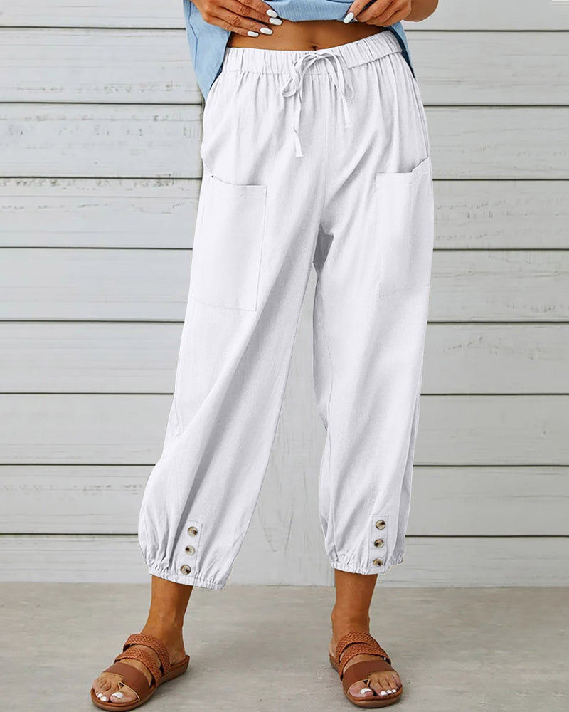 Women's Wide Leg Summer Pants High Waist Breathable Comfort Fit
