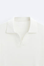 Men's Classic Knit Polo Shirt Comfortable Retro Style