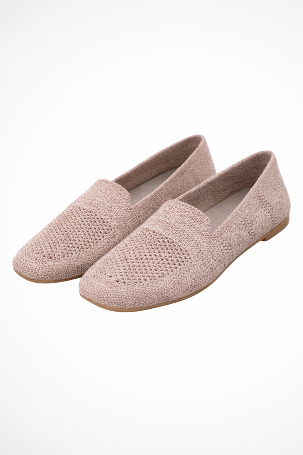 Women's Breathable Knit Mesh Ballet Flats Slip On Shoes