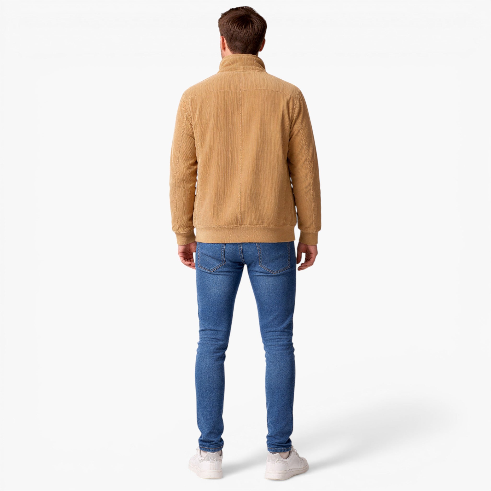 Men’s Fleece Lined Corduroy Jacket Warmth Comfort Stand Collar