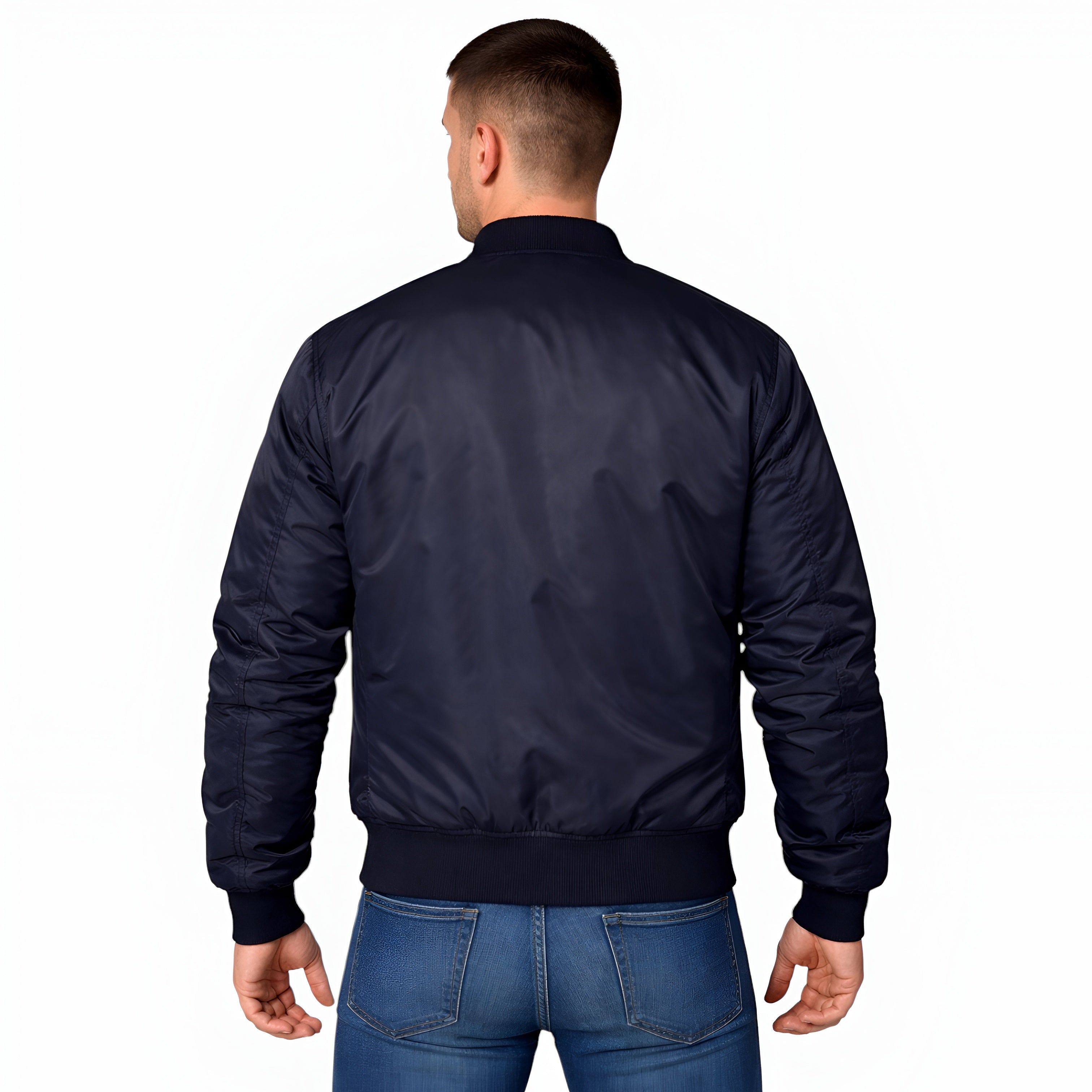 Men's Lightweight Bomber Jacket Ribbed Fit Everyday Comfort