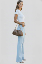 Women's High Waist Distressed Wide Leg Jeans Relaxed Fit