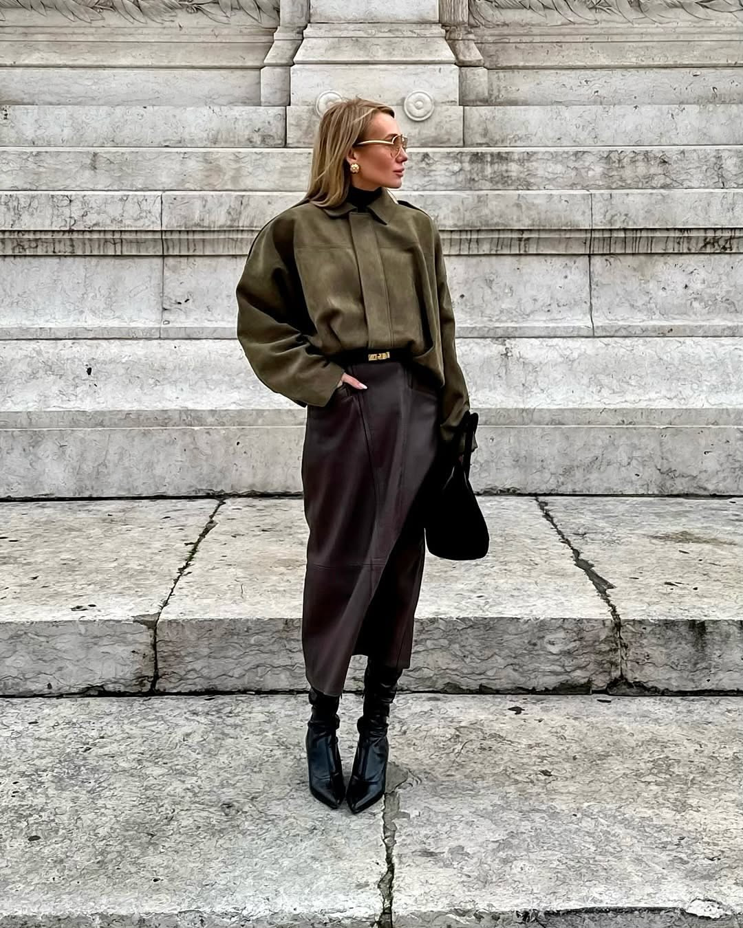 Women's Vegan Suede Leather Jacket Oversized Stylish Coat