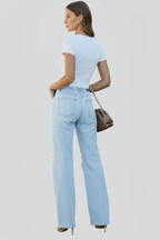 Women's High Waist Distressed Wide Leg Jeans Relaxed Fit