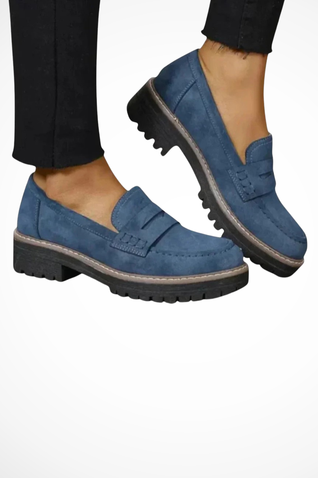 Women's Chunky Sole Ballet Flats Slip-On Shoes Loafer Style