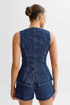 Women's Denim Set Casual Comfort 2 Piece Matching Outfit