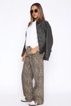 Women's Wide Leg Jeans Low Rise Casual Denim Pants