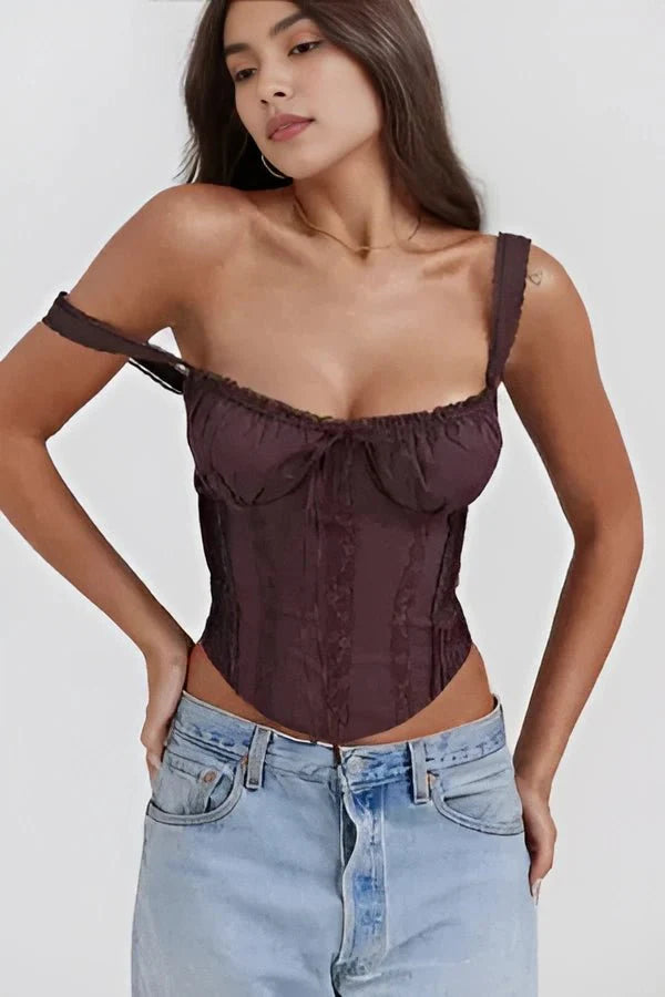 Women’s Corset Top Vintage Lace Up Fit