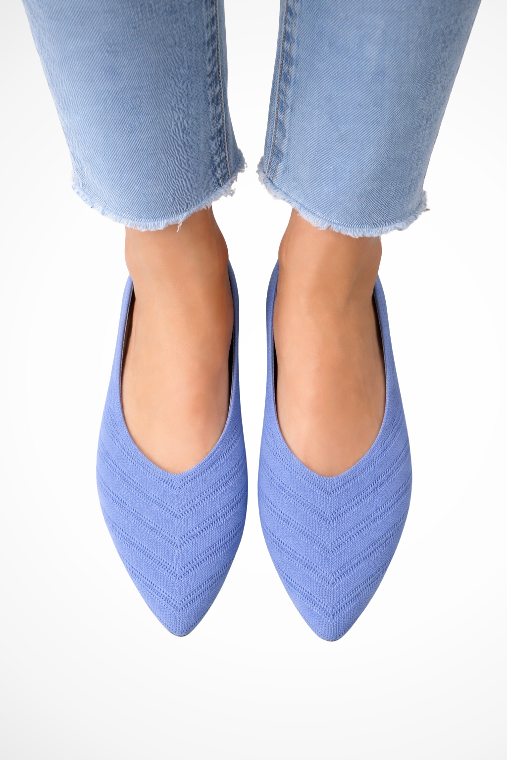 Women's Pointed Toe Knit Ballet Flats Slip On Casual Shoes