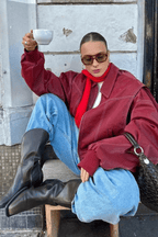 Women’s Premium Vegan Leather Bomber Jacket Timeless Fit