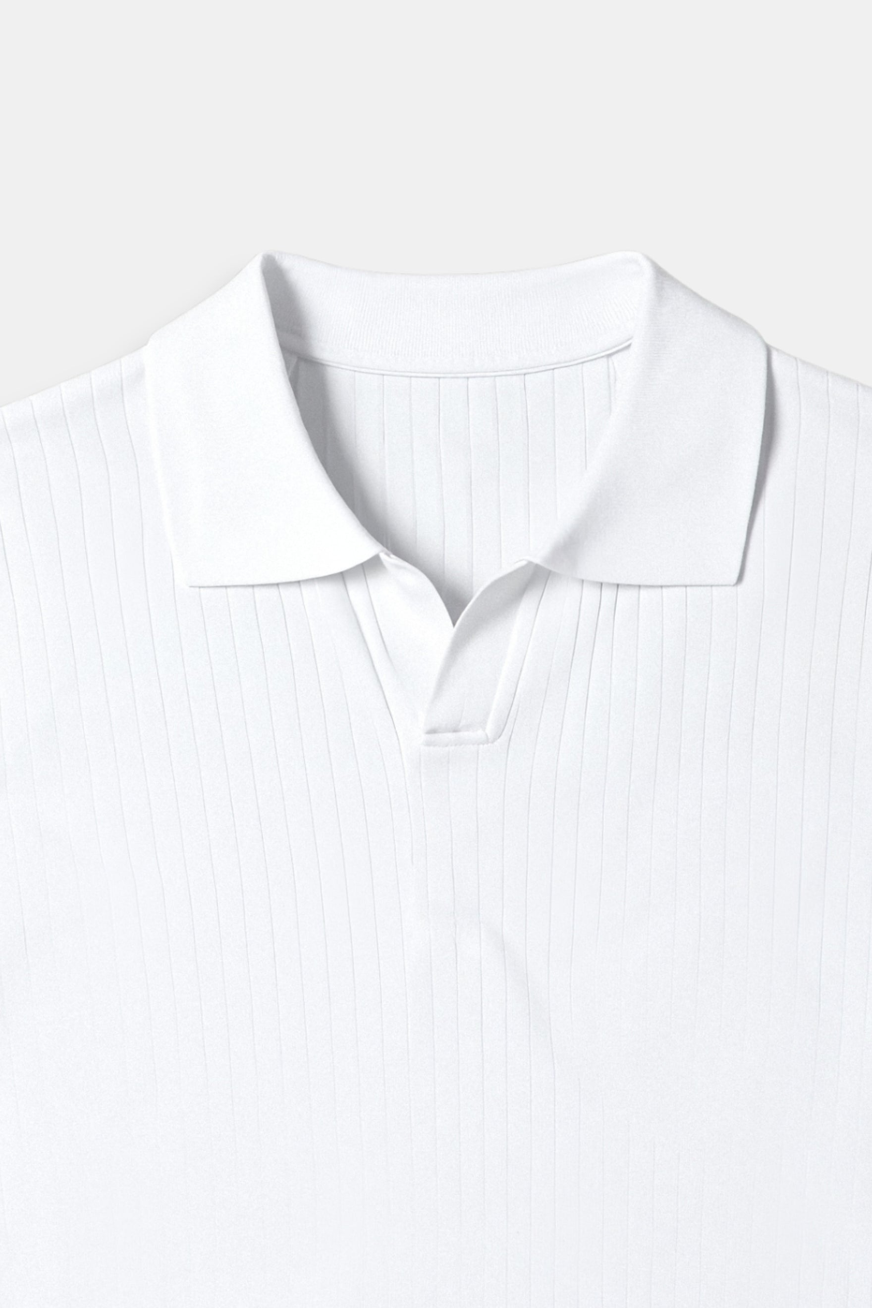 Men's Ribbed Short Sleeve Polo Shirt Elegant Timeless Design