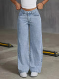 Women's High Waist Tummy Control Straight Leg Jeans